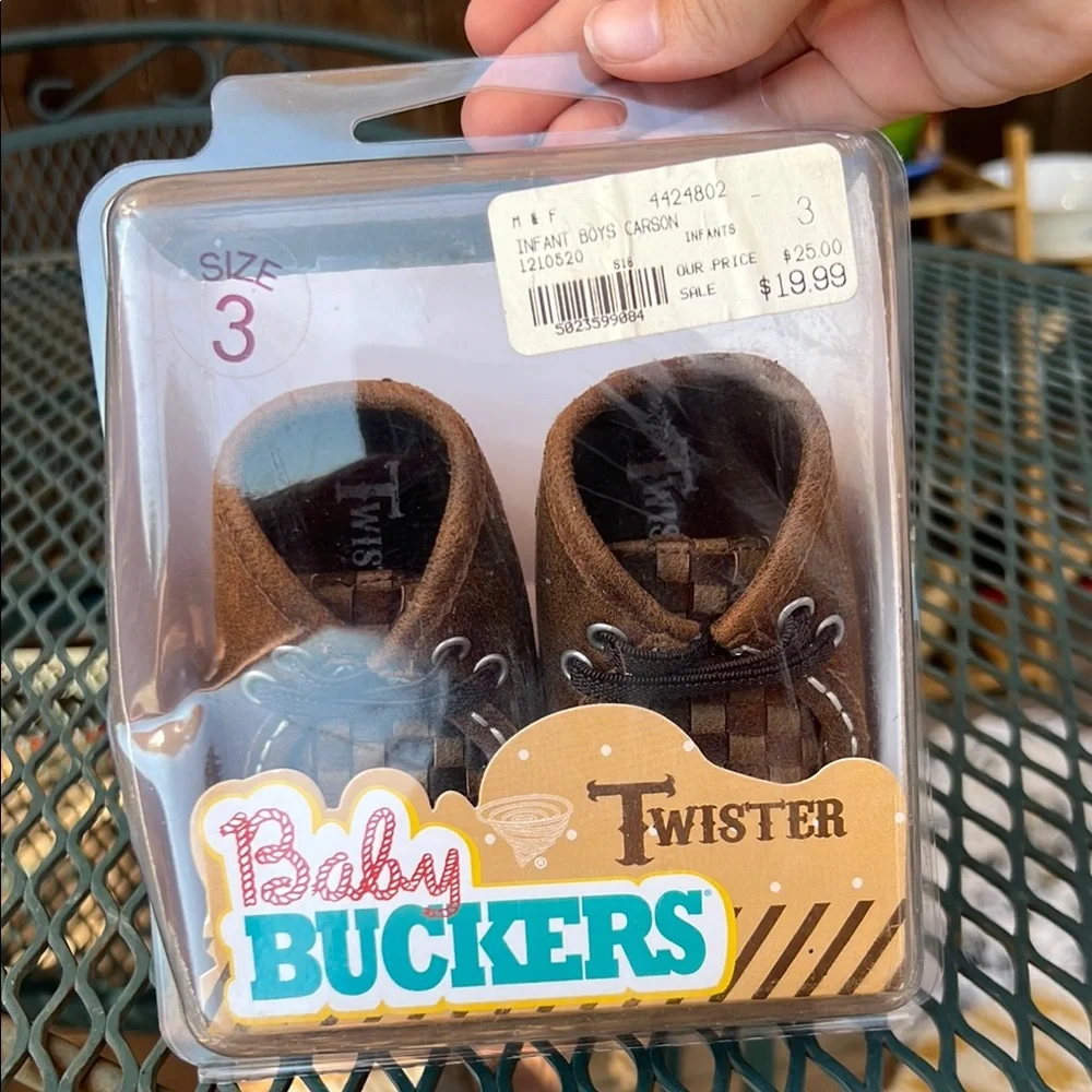 Twister Baby Buckers Brown Woven Moccasin-Style Kids Shoes